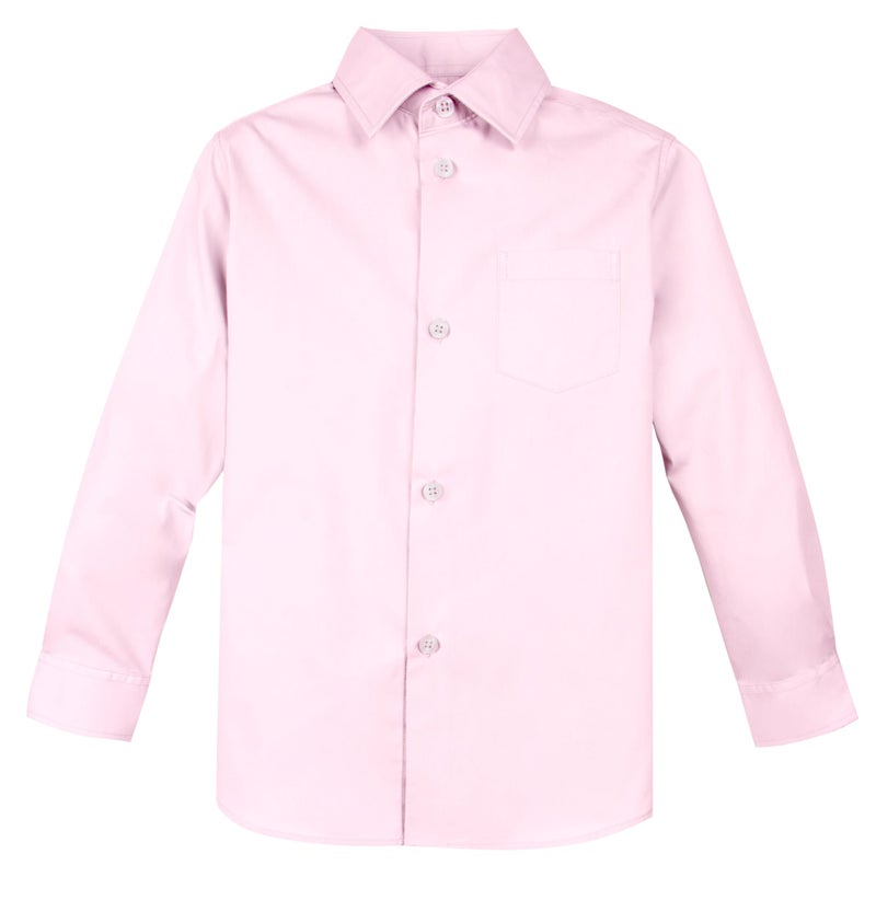 Spring Notion Big Boys' Long Sleeve Dress Shirt 4T Marshmallow Pink - Image 1